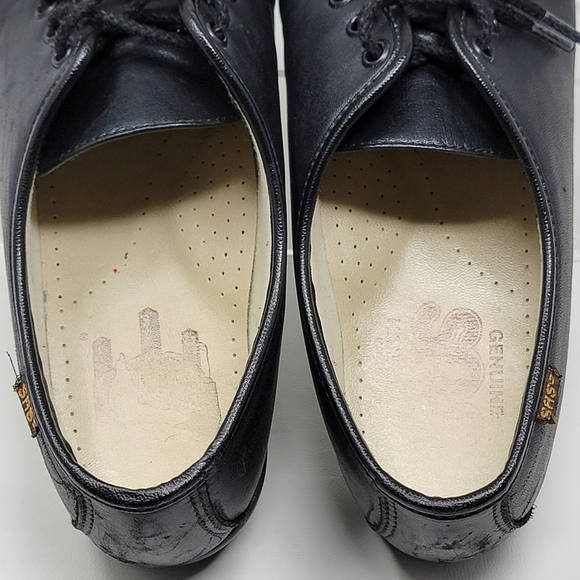SAS Moc Toe Women's Size 9 Handsewn Black Leather Comfort Lace Up Walking Shoes - Picture 9 of 14